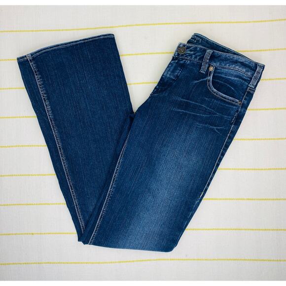 Silver Jeans Aiko Mid Rise Bootcut Jeans Distressed Women 31 Stretch 35" Inseam - Picture 2 of 9